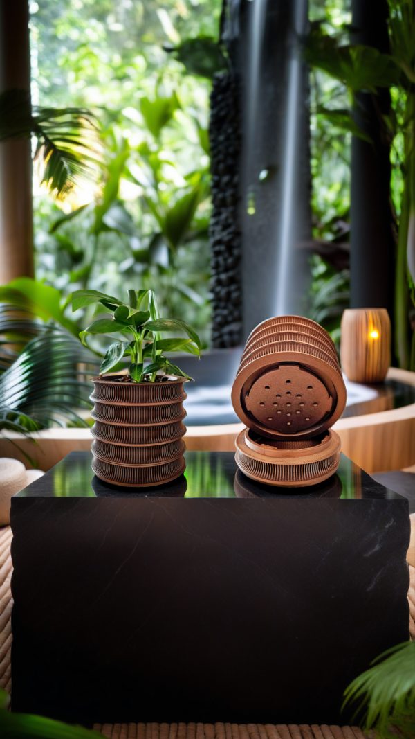 Macetero Columnas con Bandeja Goteo Oculta - 3D