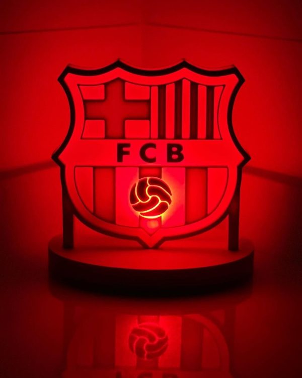 Lámpara Escudo Barcelona FC LED - Diseño Impresión 3D Personalizado | Ultra3D Chile